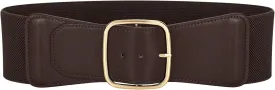 JASGOOD Women Elastic Wide Belt Ladies Stretchy Waist Belt with Square Buckle for Dress