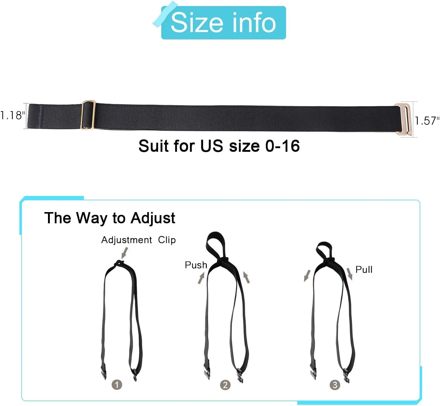 JASGOOD Women No Show Stretch Belt Elastic Web Strap Belt with Flat Buckle for Jeans Pants Dresses