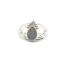 Labradorite Gemstone Crown Ring