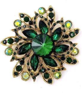 LAXPICOL Vintage Women's Austrian Crystal Elegant Flower Brooch Wedding Broach Pin