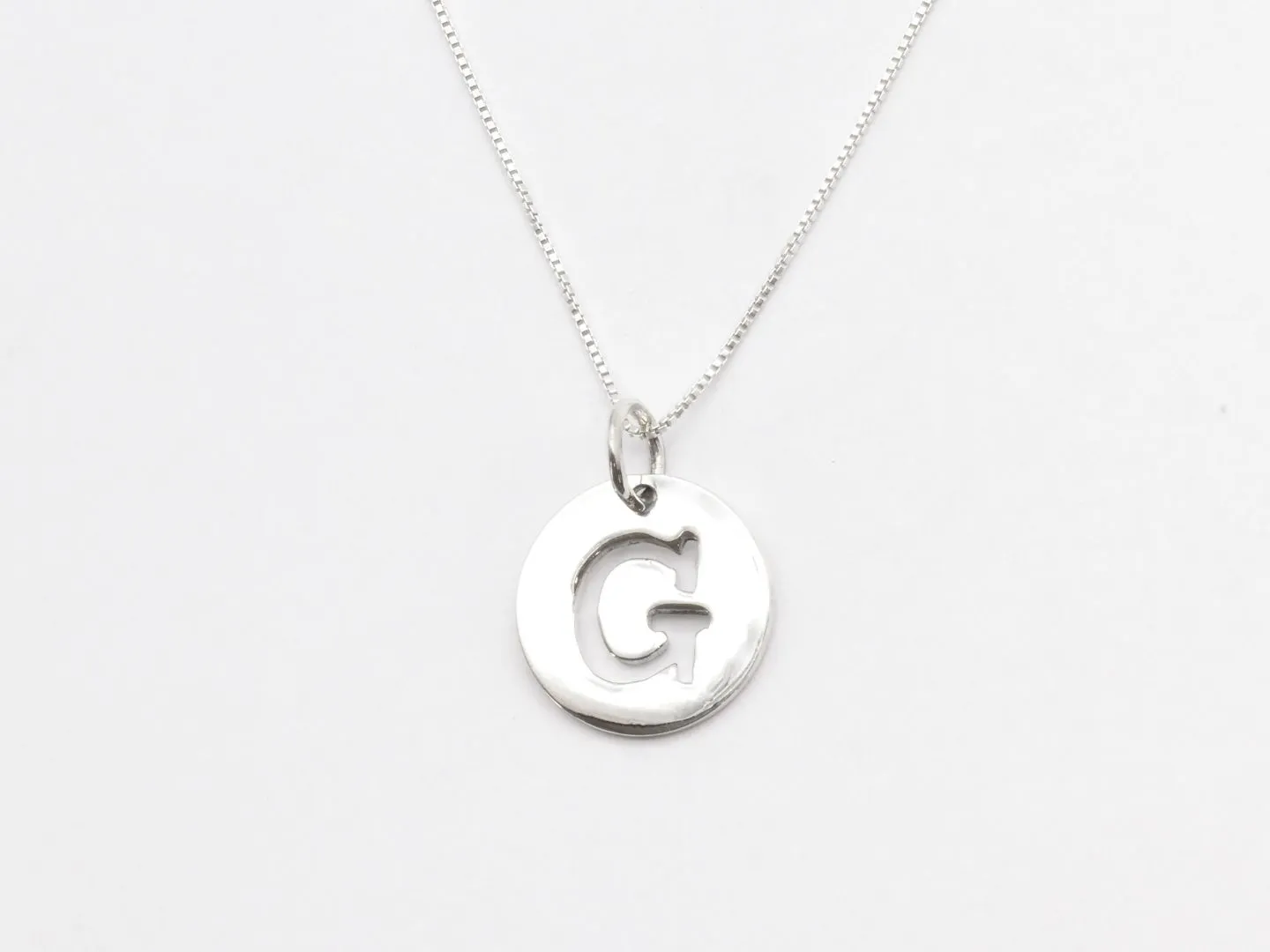 Letter G Pendant - Disc Letter Necklace - Round Letter Pendant