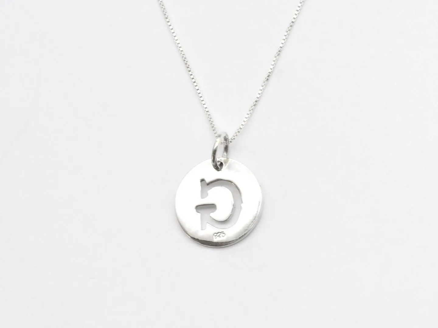 Letter G Pendant - Disc Letter Necklace - Round Letter Pendant