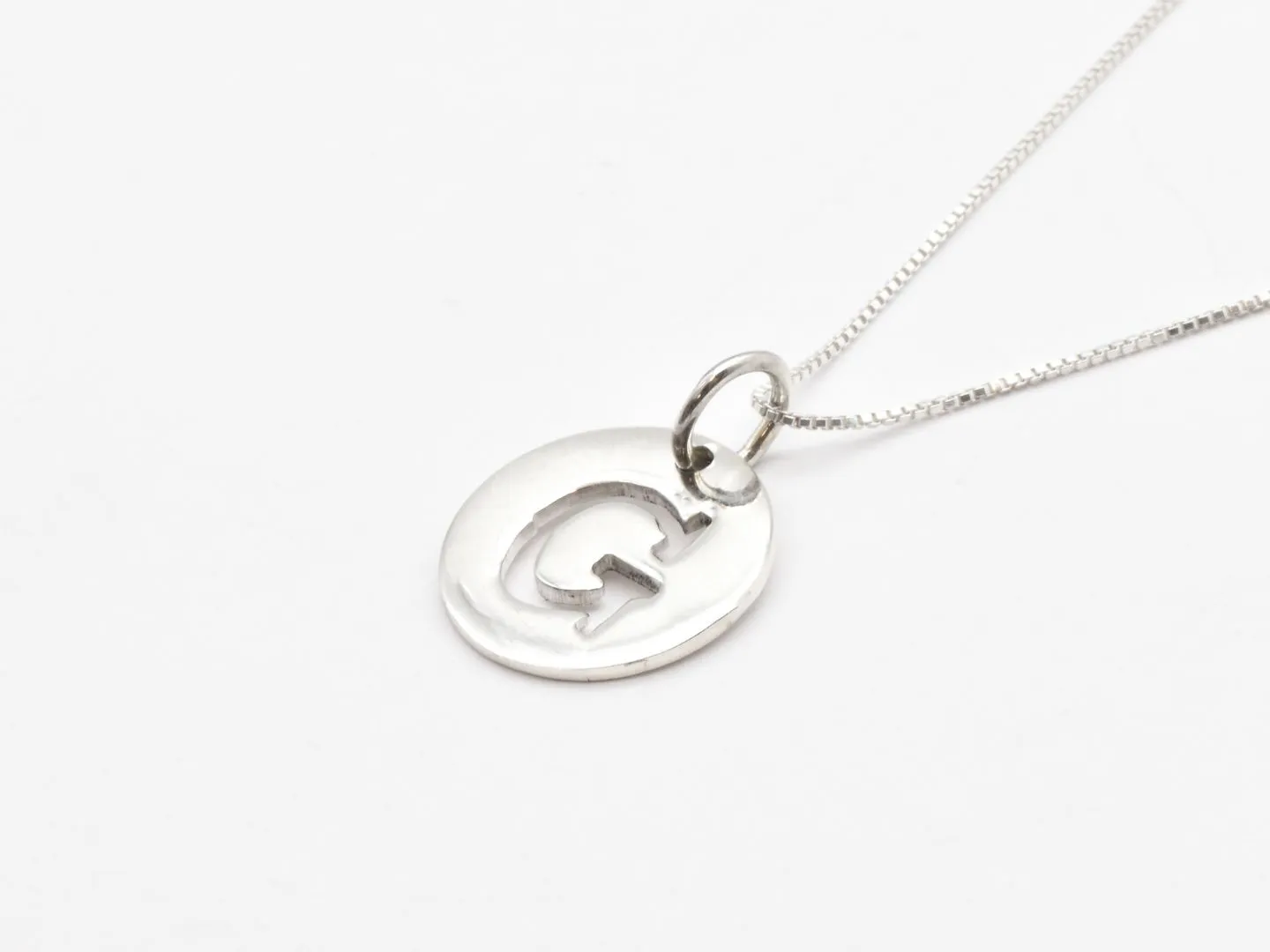 Letter G Pendant - Disc Letter Necklace - Round Letter Pendant