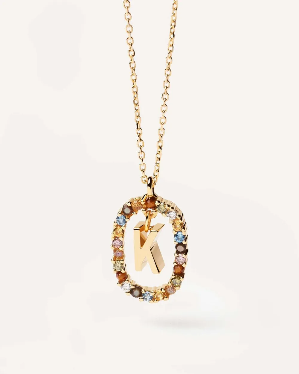 Letter K Circle Necklace