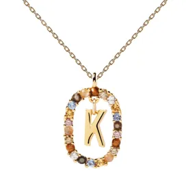 Letter K Circle Necklace