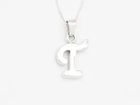 Letter T Pendant - Alphabet Letter Necklace - Initial T Necklace