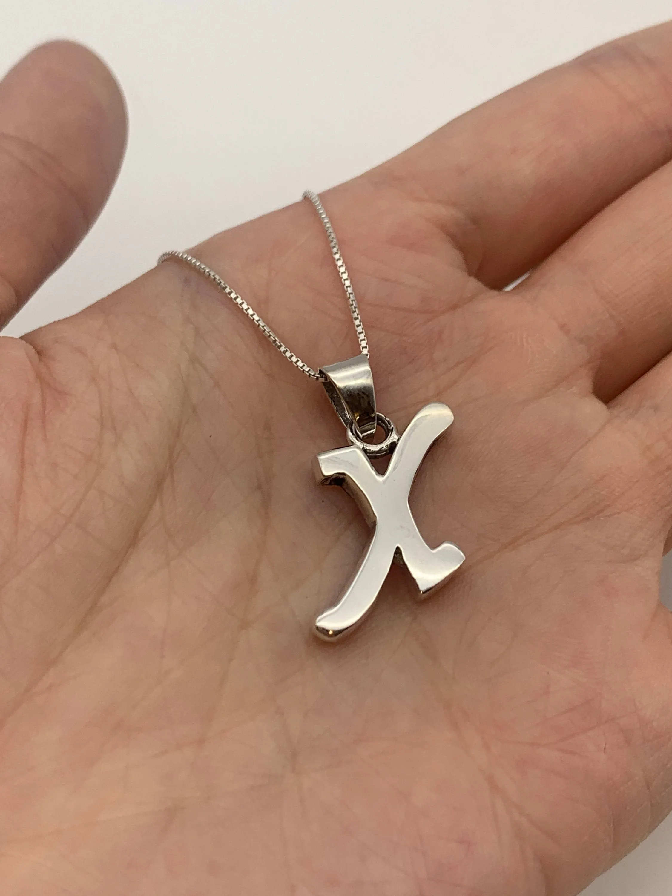 Letter X Pendant - Alphabet Letter Necklace - Capital X Necklace