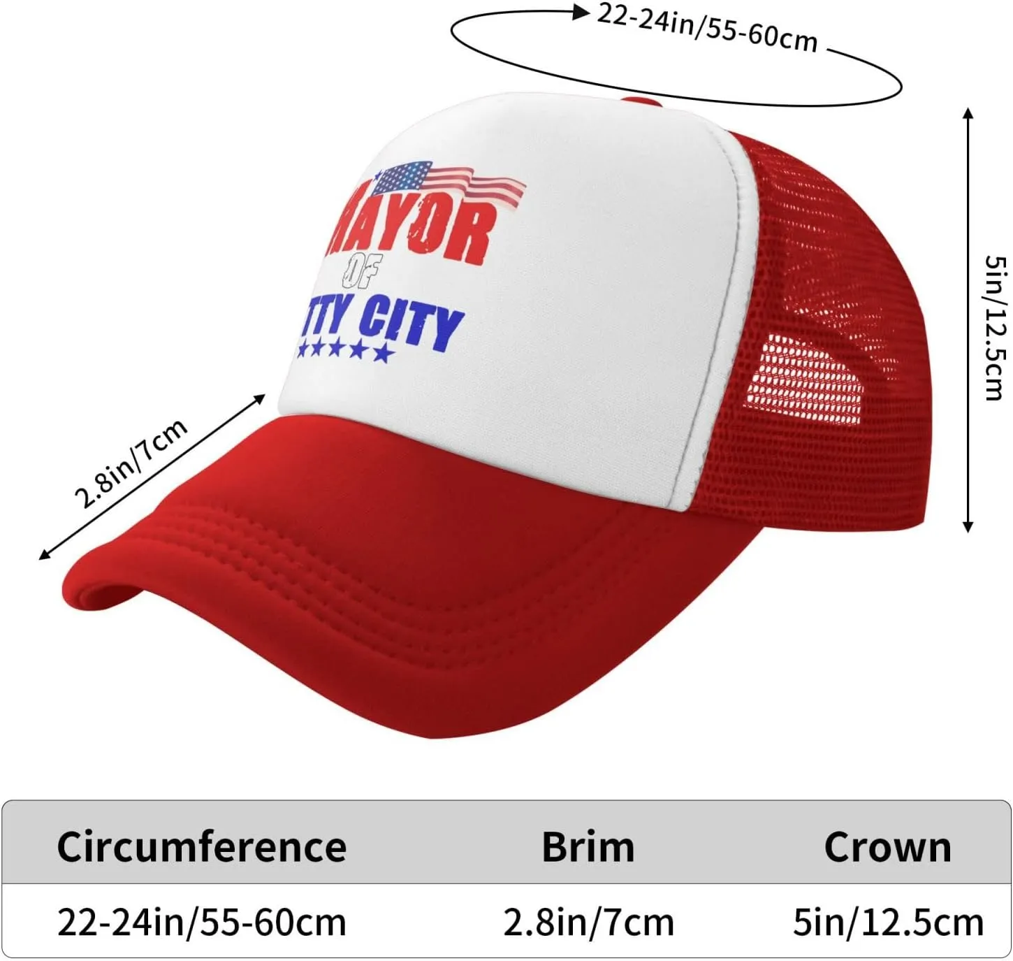 Mayor of Titty City Men's Black Adjustable Baseball Cap Vintage Dad Hat Trucker Cap