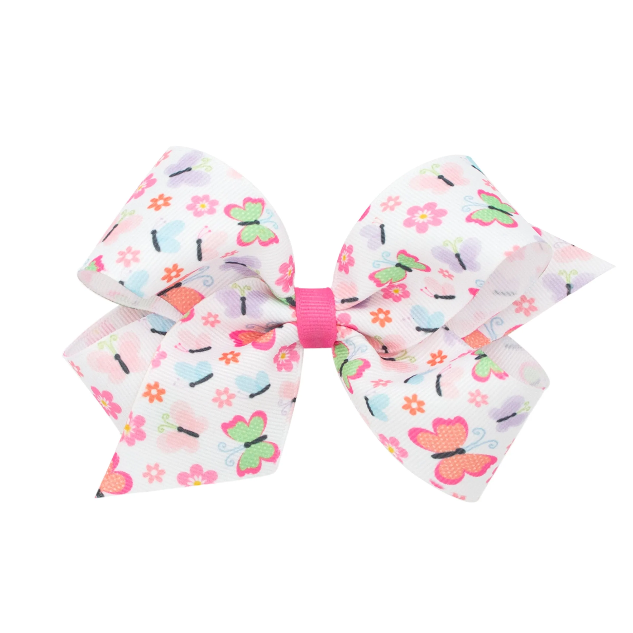 Medium Butterfly Print Hair Bow on Clippie
