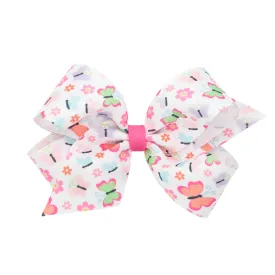 Medium Butterfly Print Hair Bow on Clippie