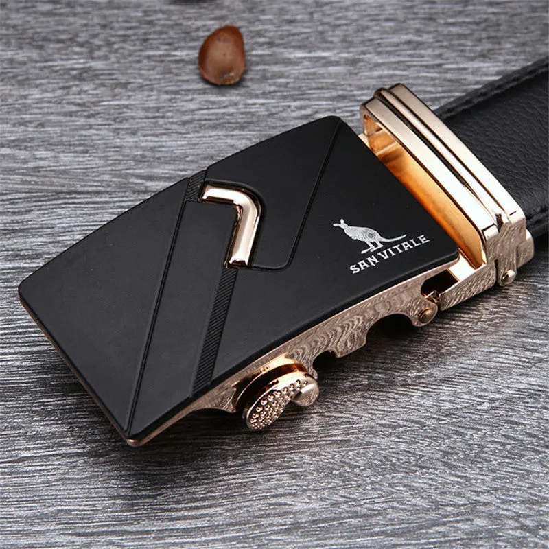 Men's "Crisp Finish" Belts - 100% Genuine Luxury Leather &  Automatic Buckle