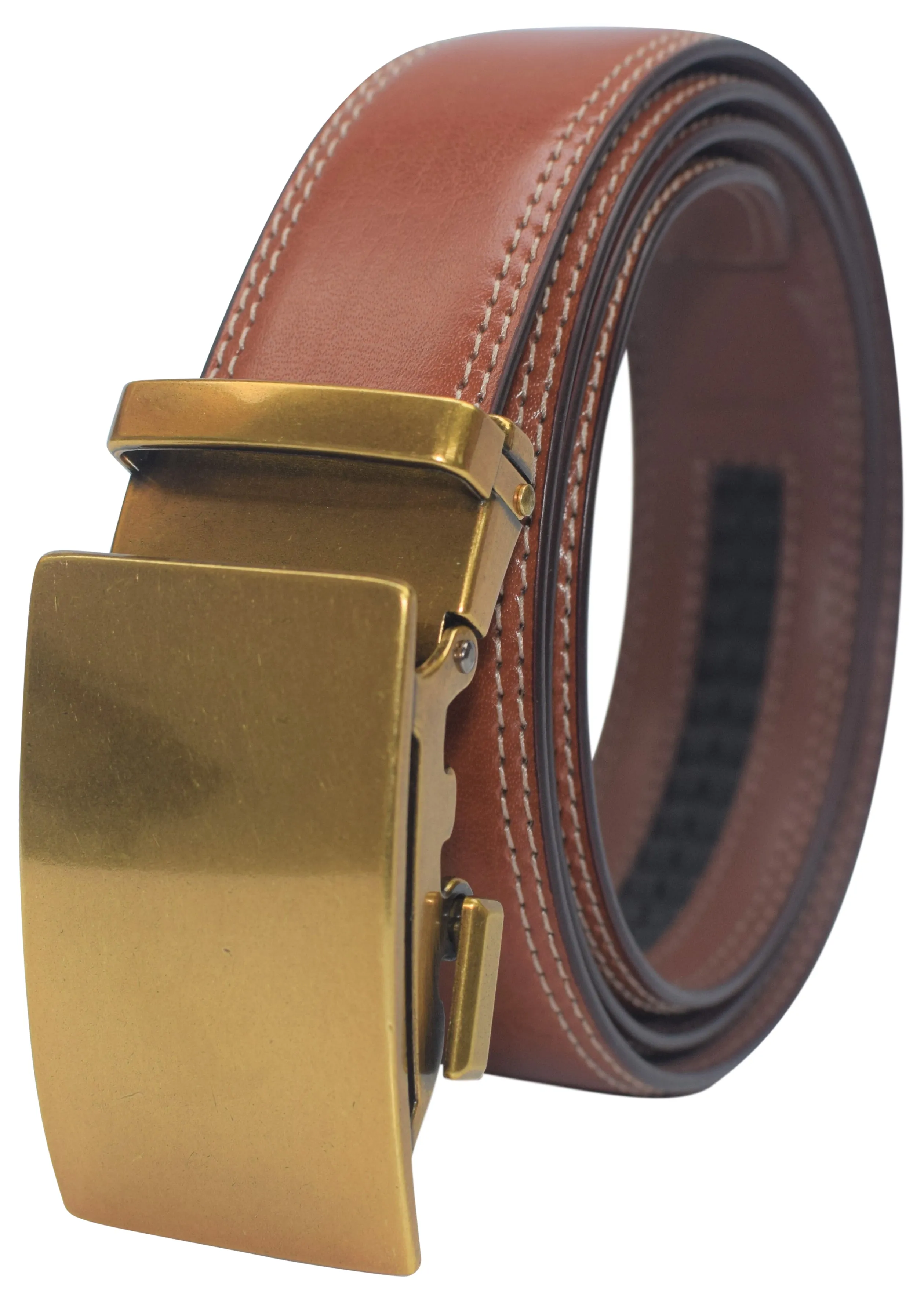 Mens Ratchet Belt Genuine Leather Belts For Men Adjustable Automatic Buckle