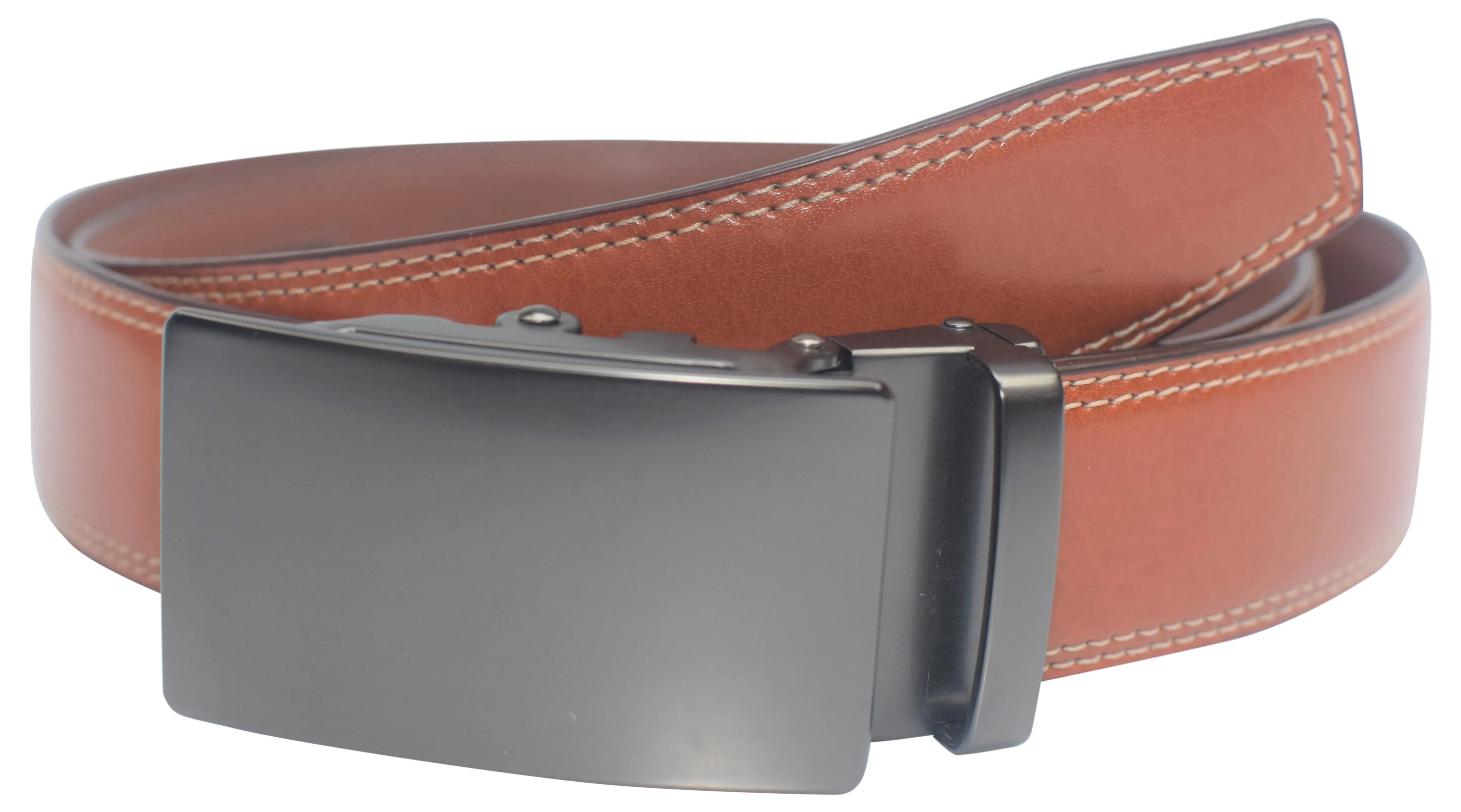Mens Ratchet Belt Genuine Leather Belts For Men Adjustable Automatic Buckle