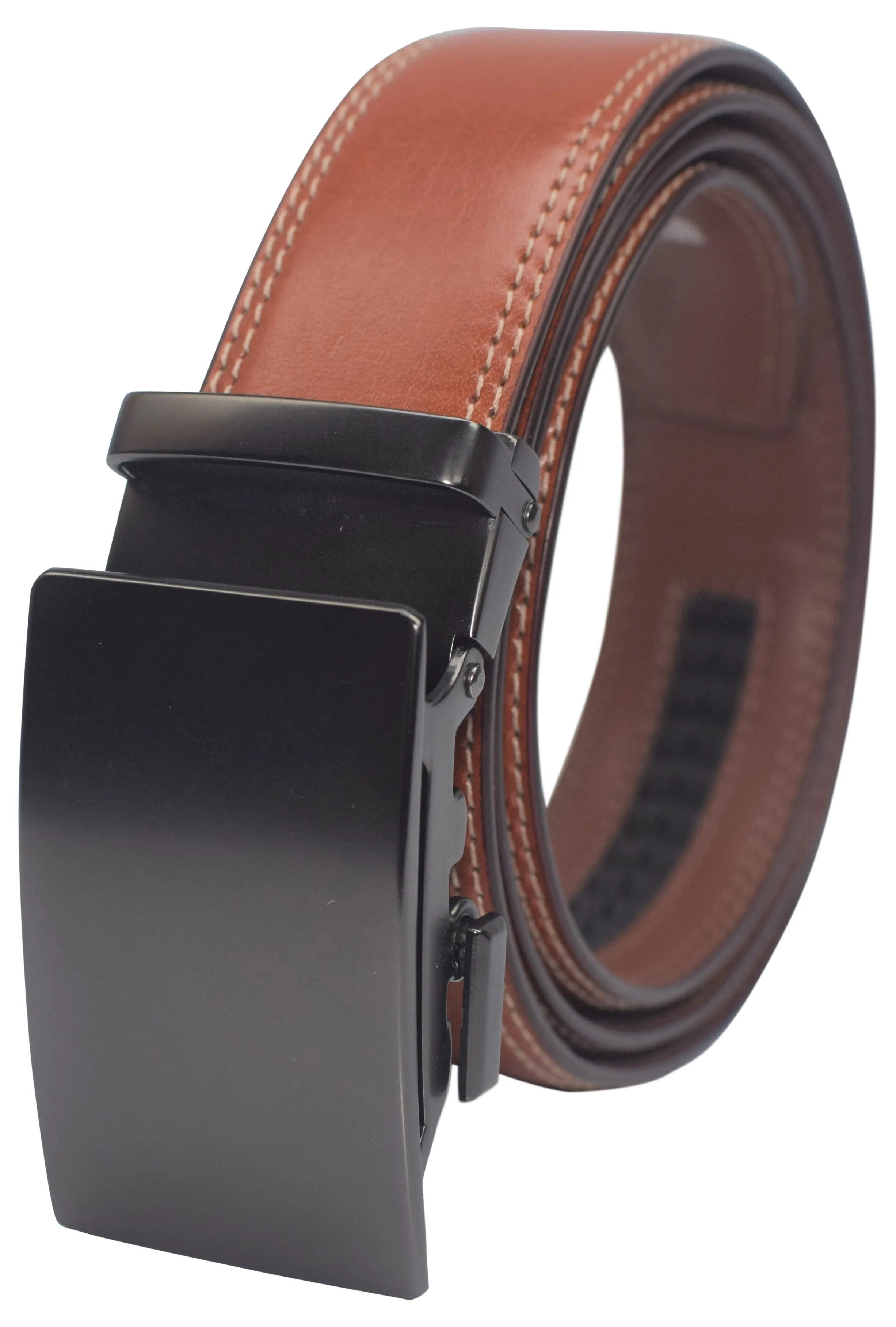 Mens Ratchet Belt Genuine Leather Belts For Men Adjustable Automatic Buckle