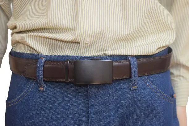 Mens Ratchet Belt Genuine Leather Belts For Men Adjustable Automatic Buckle