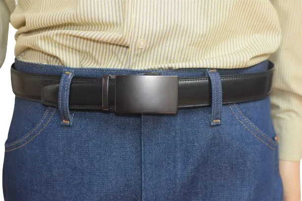 Mens Ratchet Belt Genuine Leather Belts For Men Adjustable Automatic Buckle