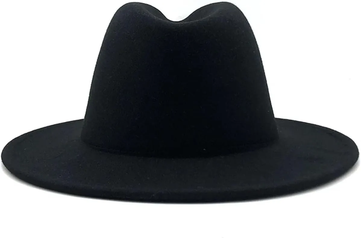 Men's Thin Wide Brim Wide Brim Fedora Hats Vintage Panama Jazz Cap for Party Wedding Church