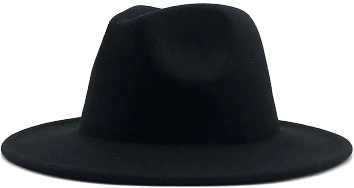 Men's Thin Wide Brim Wide Brim Fedora Hats Vintage Panama Jazz Cap for Party Wedding Church