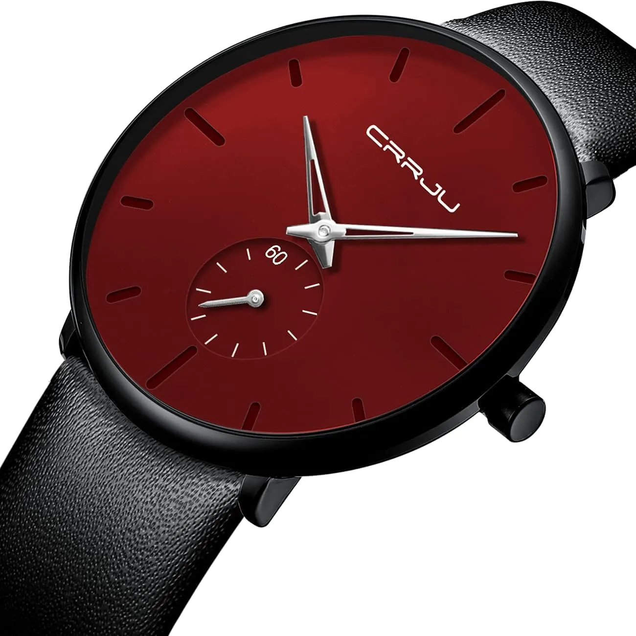 Mens Watches Ultra-Thin Minimalist Waterproof-Fashion Wrist Watch for Men Unisex Dress with Leather Band