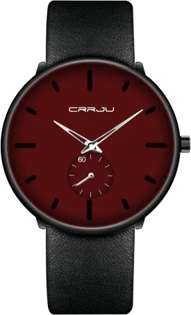 Mens Watches Ultra-Thin Minimalist Waterproof-Fashion Wrist Watch for Men Unisex Dress with Leather Band
