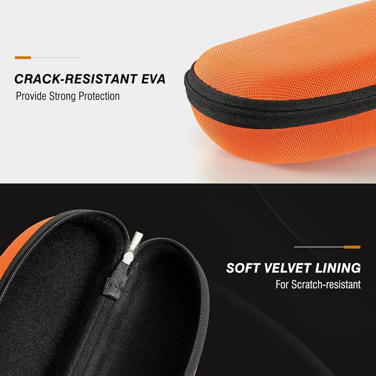 MoKo Storage Case for Safety Sunglasses, EVA Semi Hard Shell with Belt Clip, Scratch-Resistant Protective Eyeglasses Case