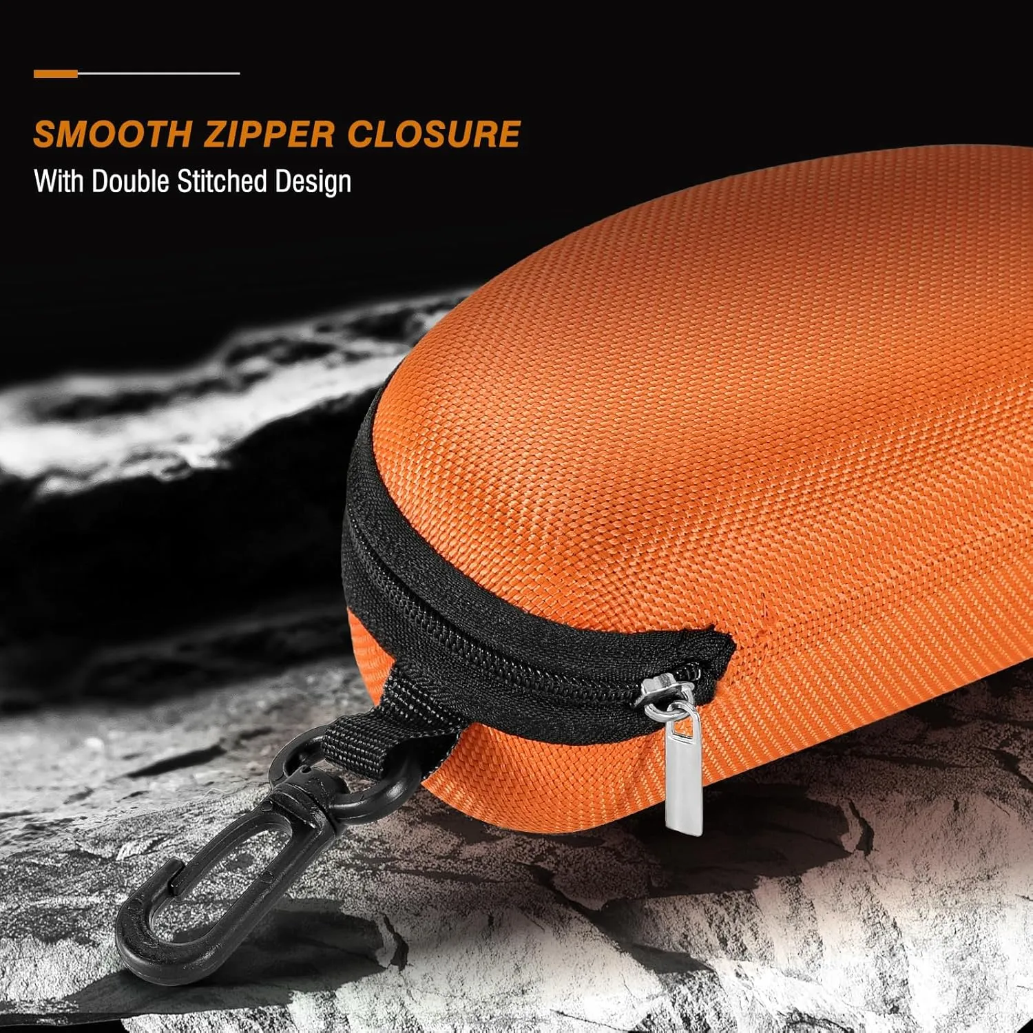 MoKo Storage Case for Safety Sunglasses, EVA Semi Hard Shell with Belt Clip, Scratch-Resistant Protective Eyeglasses Case