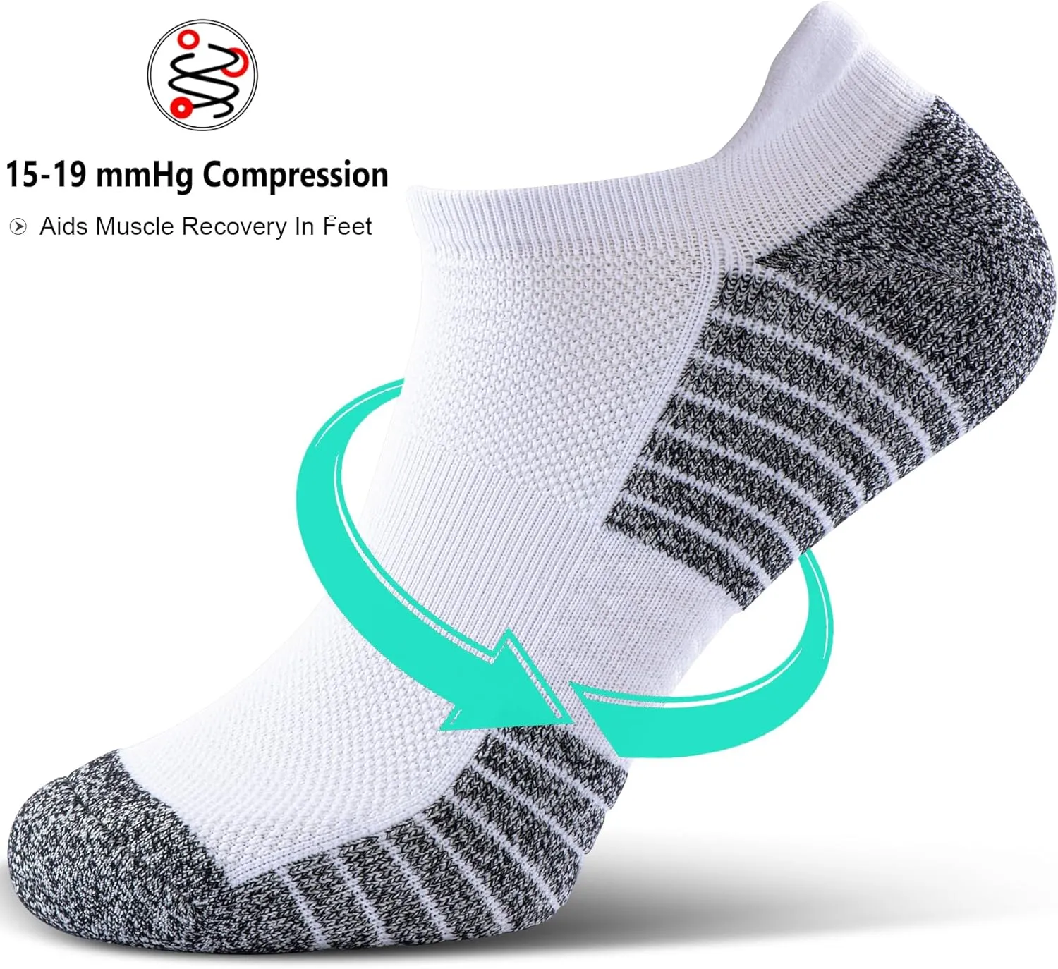 No Show Sports Compression Socks for Men and Women Circulation 4/8 Pack