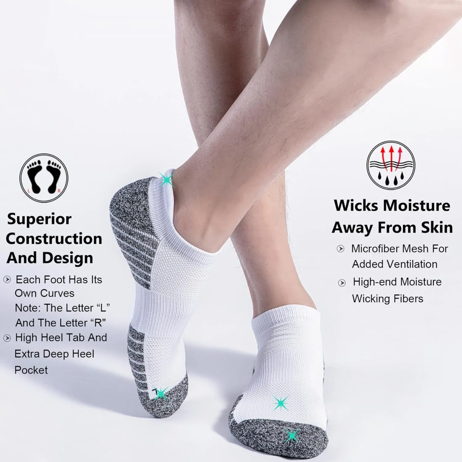 No Show Sports Compression Socks for Men and Women Circulation 4/8 Pack
