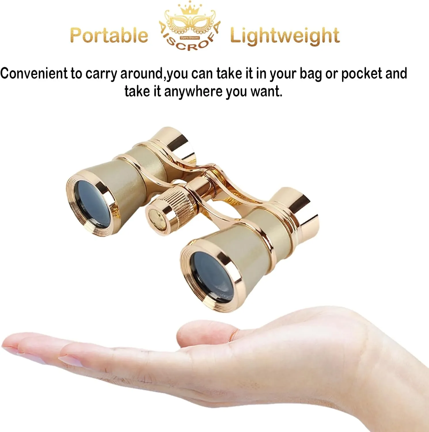 Opera Glasses,3X25 Theater Binoculars with Foldable and Extendable Handle,Mini Binocular Compact Lightweight,Portable Theater Glasses for Adults Kids Women in Musical Concert