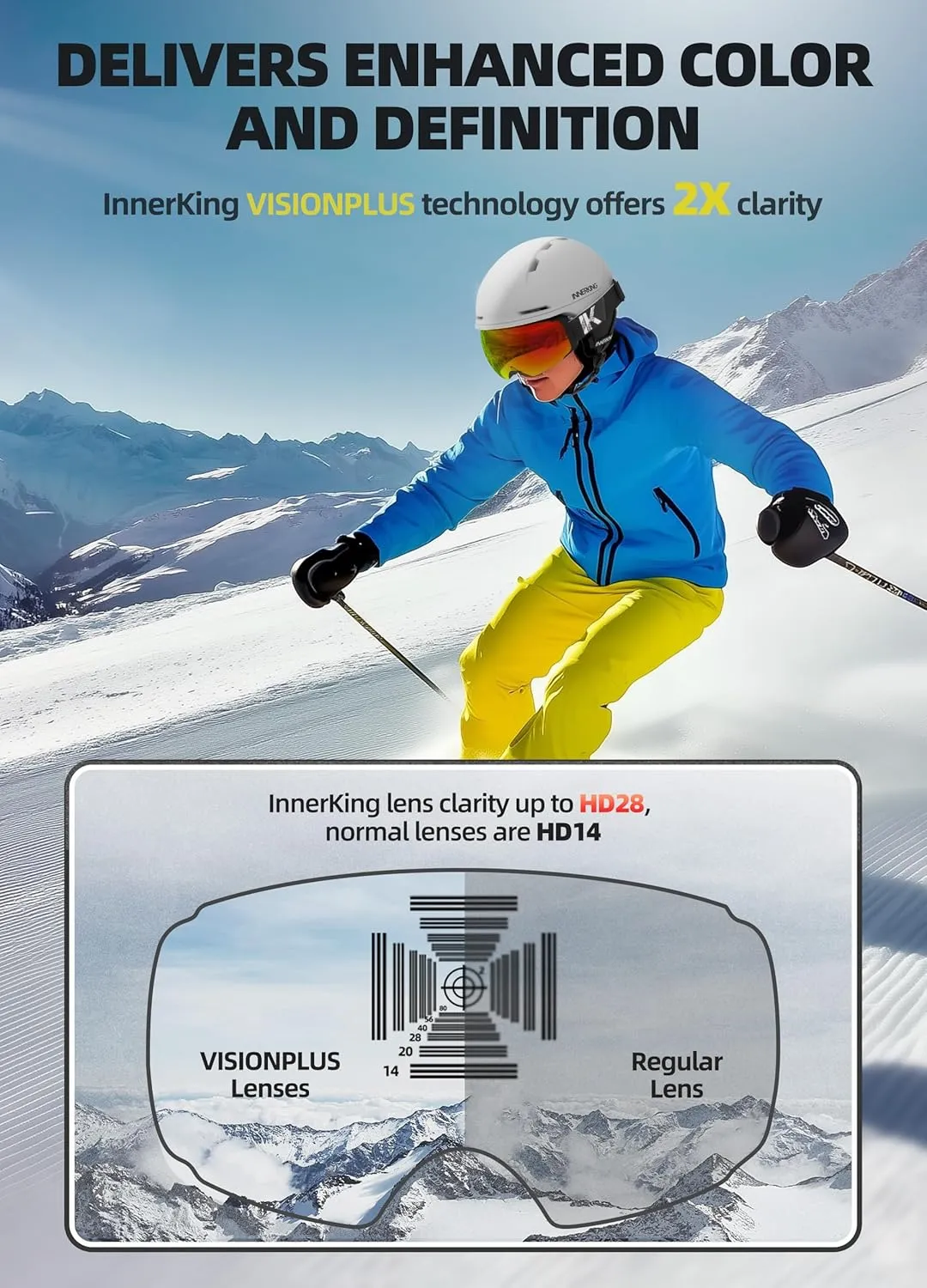OTG Ski Goggles, Interchangeable Magnetic Lens Snow Goggles, Anti Fog Snowboard Goggles for Women Men Adult Youth