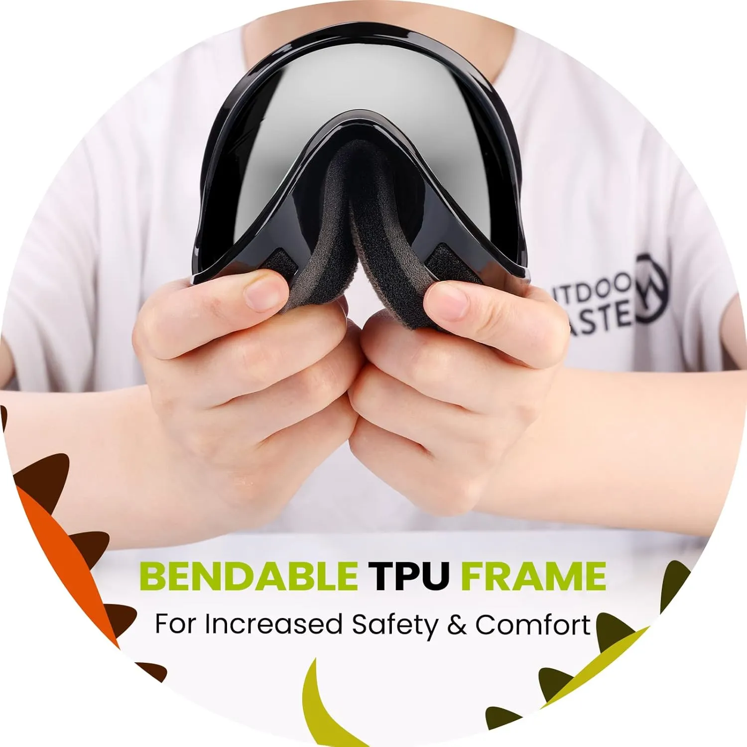 OutdoorMaster Kids Ski Goggles - Helmet Compatible Snow Goggles for Boys & Girls with 100% UV Protection