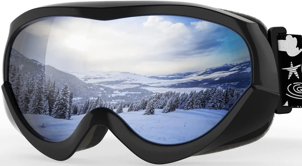 OutdoorMaster Kids Ski Goggles - Helmet Compatible Snow Goggles for Boys & Girls with 100% UV Protection