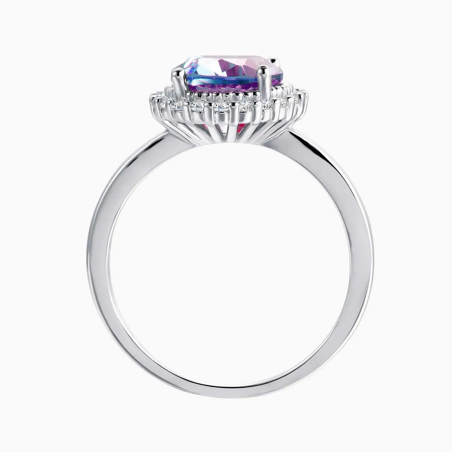 Oval Alexandrite Halo Silver Ring - irosk Australia ®