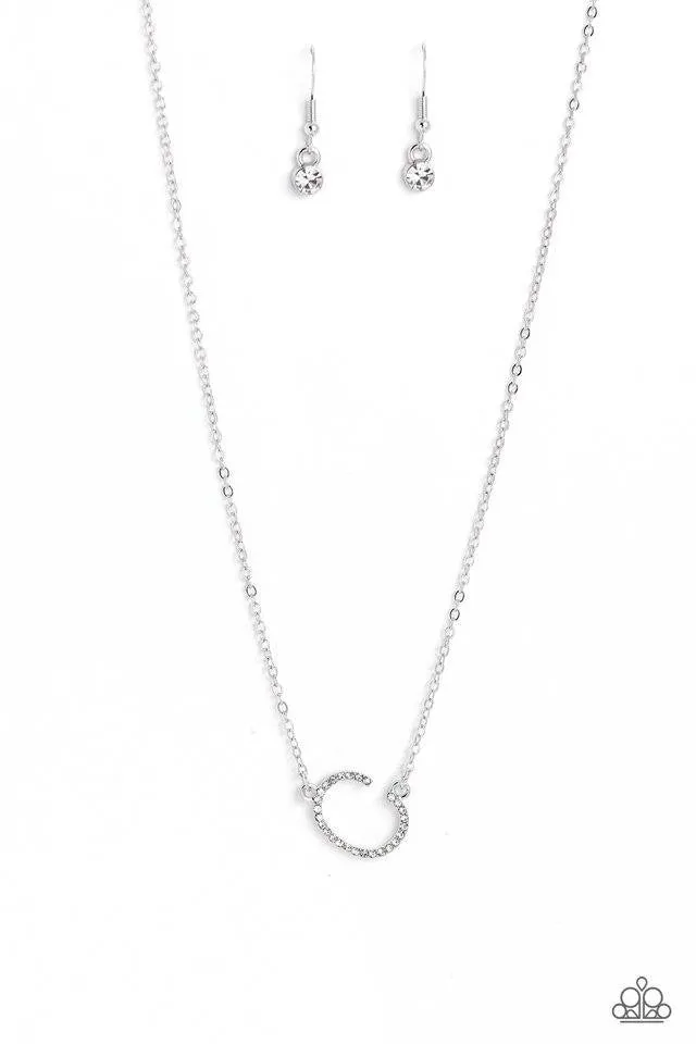 Paparazzi INITIALLY Yours - C - White Necklace