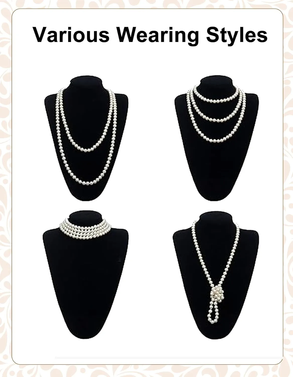 PLULON 6 Pcs 1920s Flapper Accessories for Women, Great Gatsby Flapper Accessories Fashion Roaring 20s Costume for Women