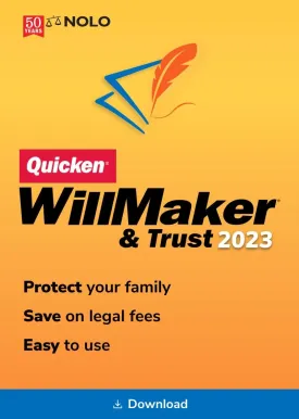 Quicken WillMaker and Trust Software 2023 - Estate Planning Software - Includes Will, Living Trust, Health Care Directive, Financial Power of Attorney  Secure - Legally Binding - [PC/Mac Download]