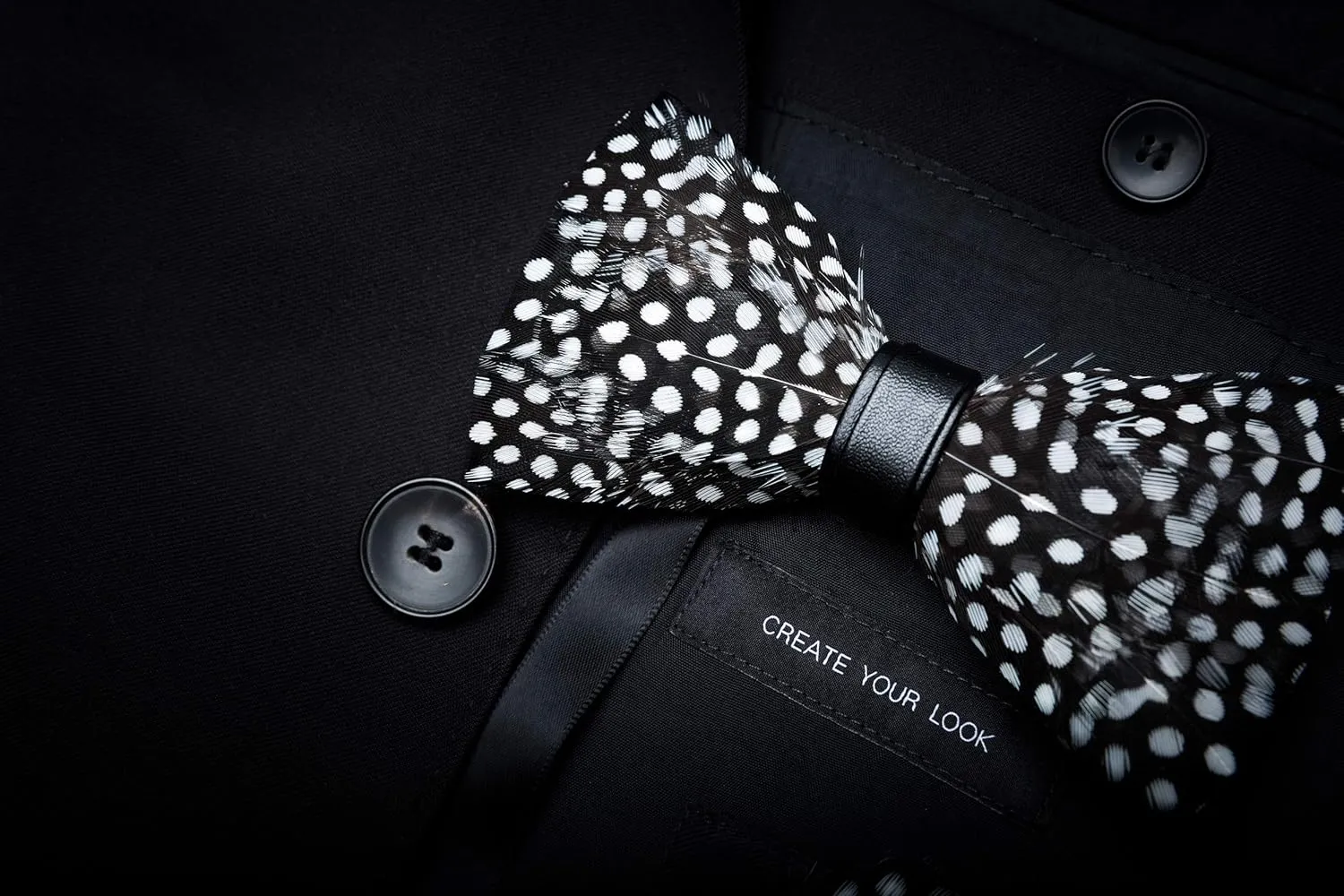RBOCOTT Handmade Feather Pre-tied Bow tie and Brooch Sets for Men