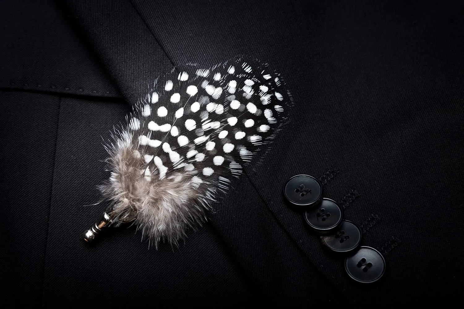RBOCOTT Handmade Feather Pre-tied Bow tie and Brooch Sets for Men