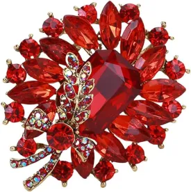 Rhinestone Flower Brooch for Women Sparkly Crystal Bouquet Clusters Big Large Brooch Pin Vintage Crystal Flower Brooch Elegant Clothing Hat Bag Accessories Christmas Birthday Party Jewelry