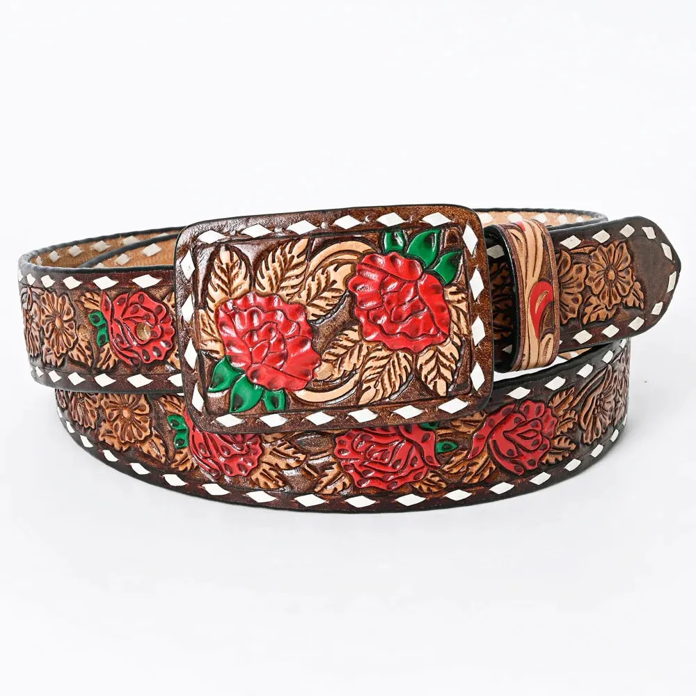 Rosa Hand Tooled Leather Belt