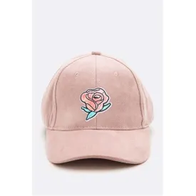 Rose Patch Suede Cap