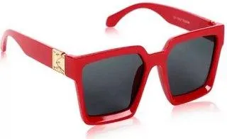 Round, Retro Square Sunglasses (For Men & Women, Red, Black)