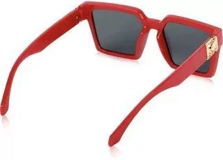 Round, Retro Square Sunglasses (For Men & Women, Red, Black)