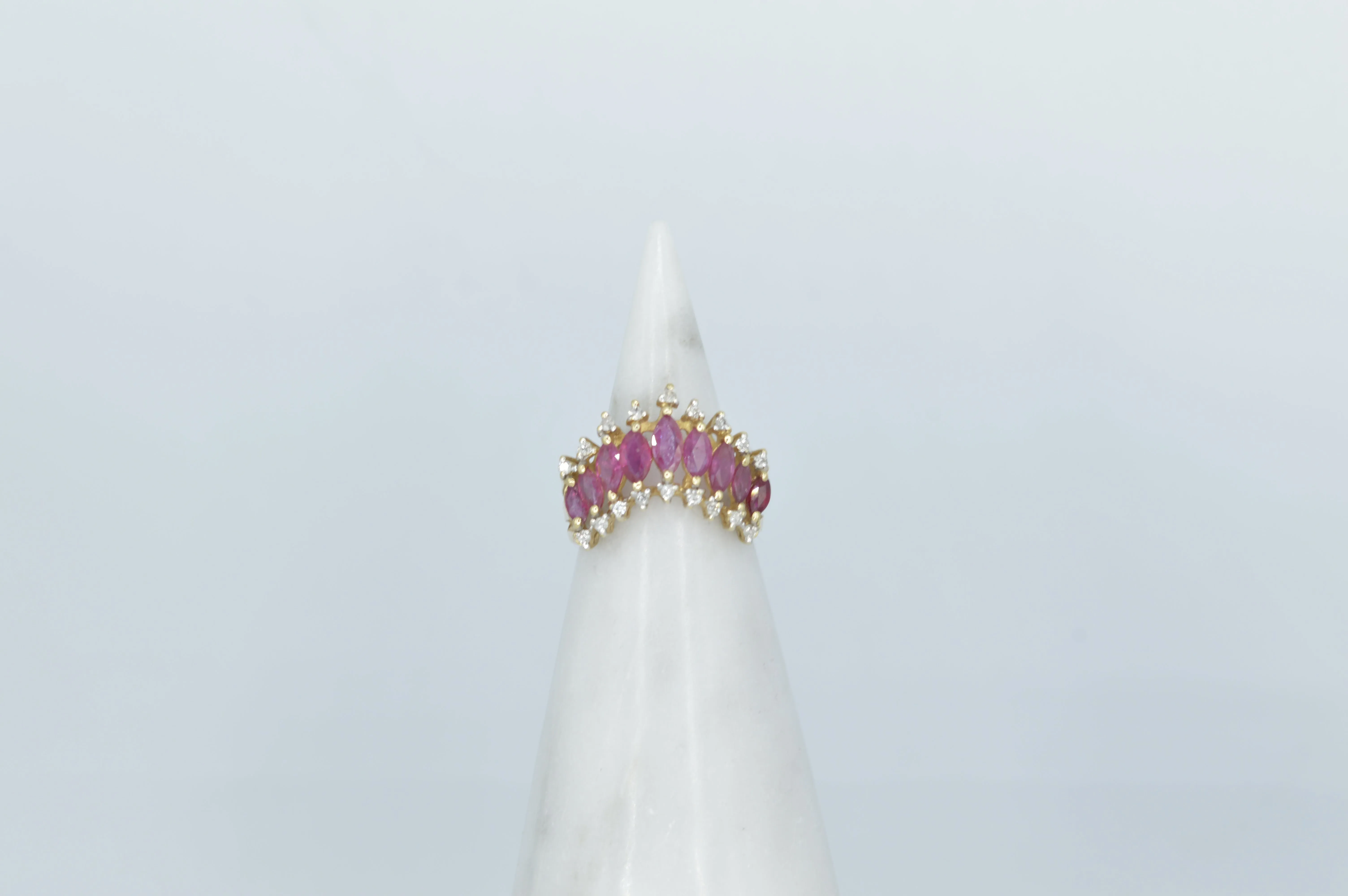 Ruby Tiara Ring, 14k