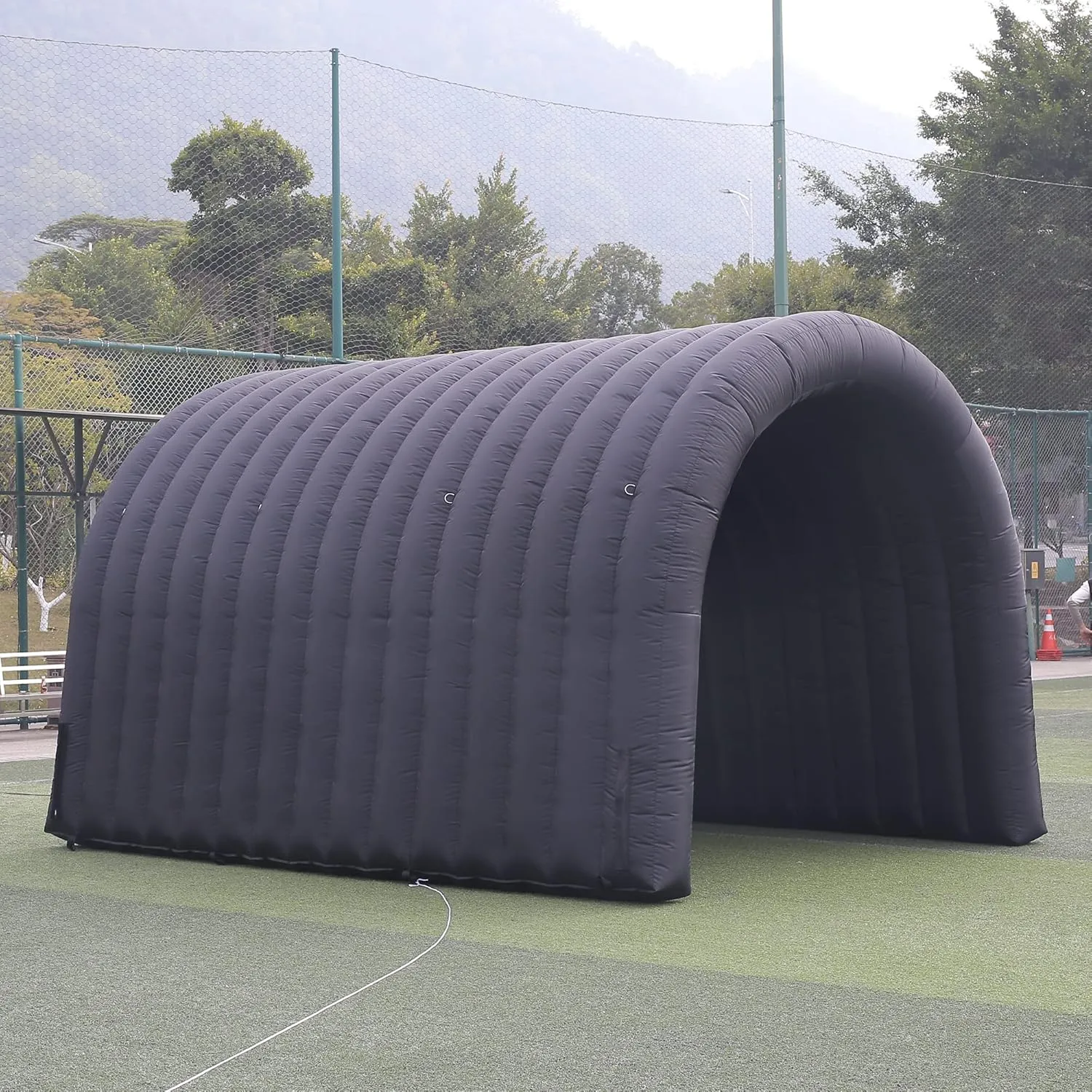 SAYOK 16.7FT Inflatable Tunnel Sport Tunnel Entrance Inflatable Football Tunnel Tent Inflatable Entryway with Blower for Event Advertise Business Exhibition Promotion(Black, 16.7ft x 9.84ft x 9.19ft)
