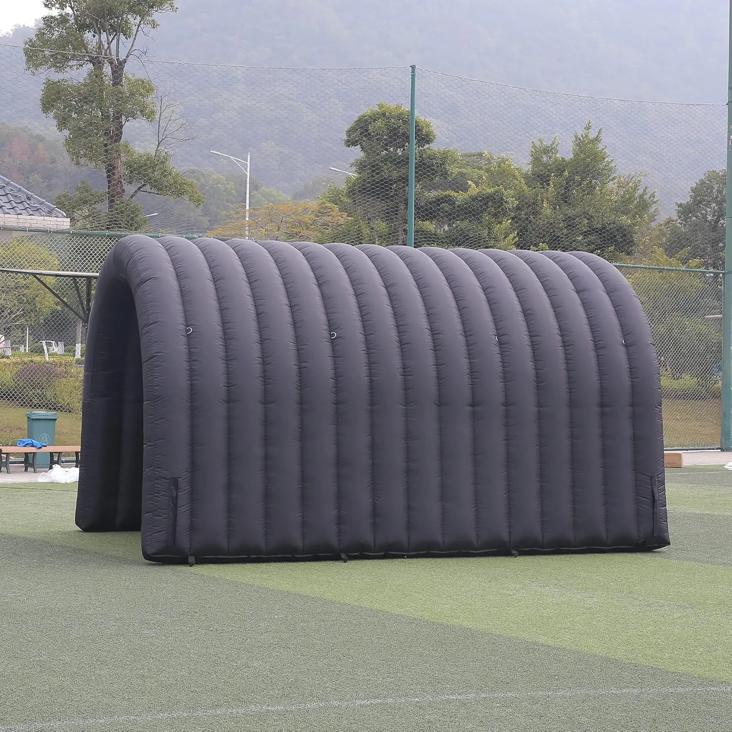 SAYOK 16.7FT Inflatable Tunnel Sport Tunnel Entrance Inflatable Football Tunnel Tent Inflatable Entryway with Blower for Event Advertise Business Exhibition Promotion(Black, 16.7ft x 9.84ft x 9.19ft)