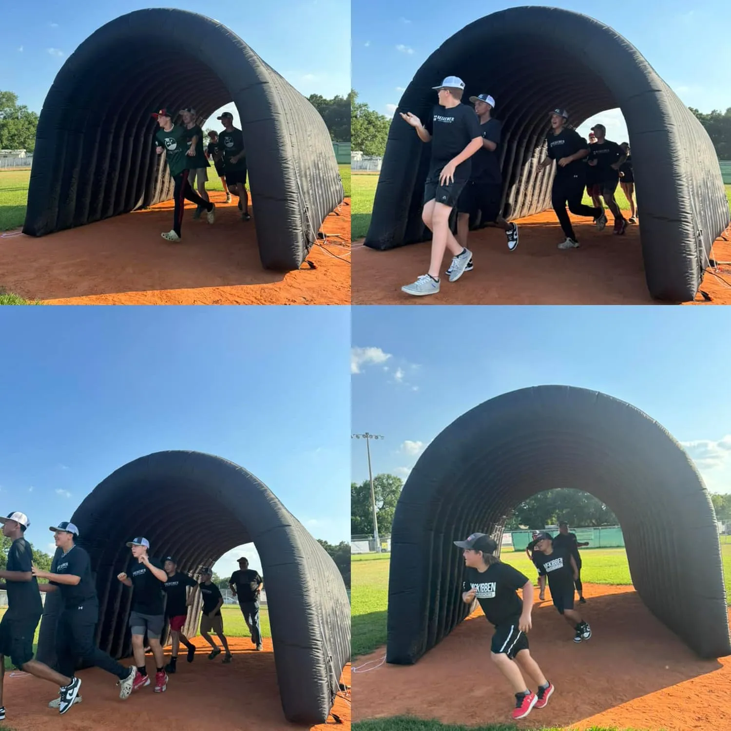 SAYOK 16.7FT Inflatable Tunnel Sport Tunnel Entrance Inflatable Football Tunnel Tent Inflatable Entryway with Blower for Event Advertise Business Exhibition Promotion(Black, 16.7ft x 9.84ft x 9.19ft)