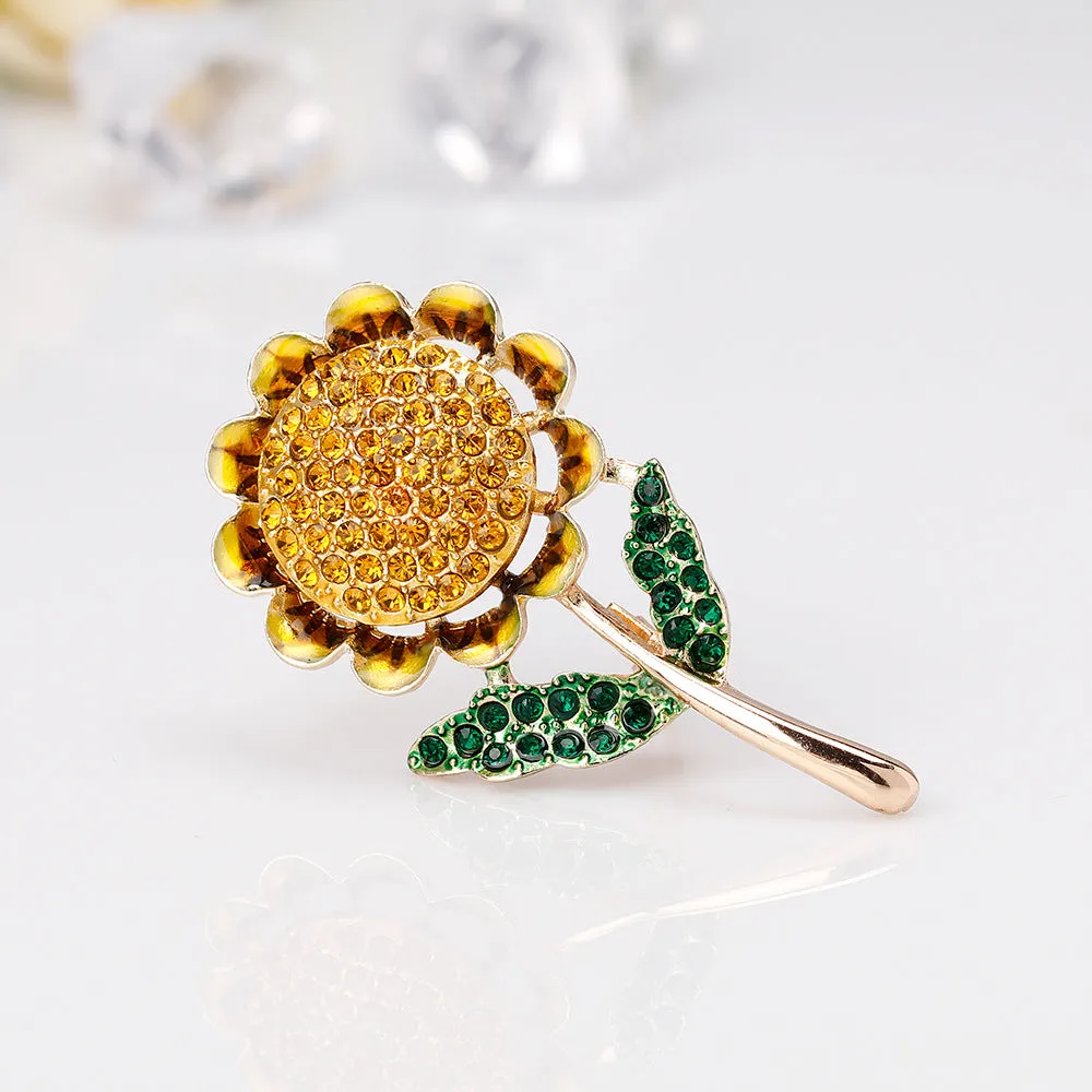 SB198 - Drop oil sunflower brooch