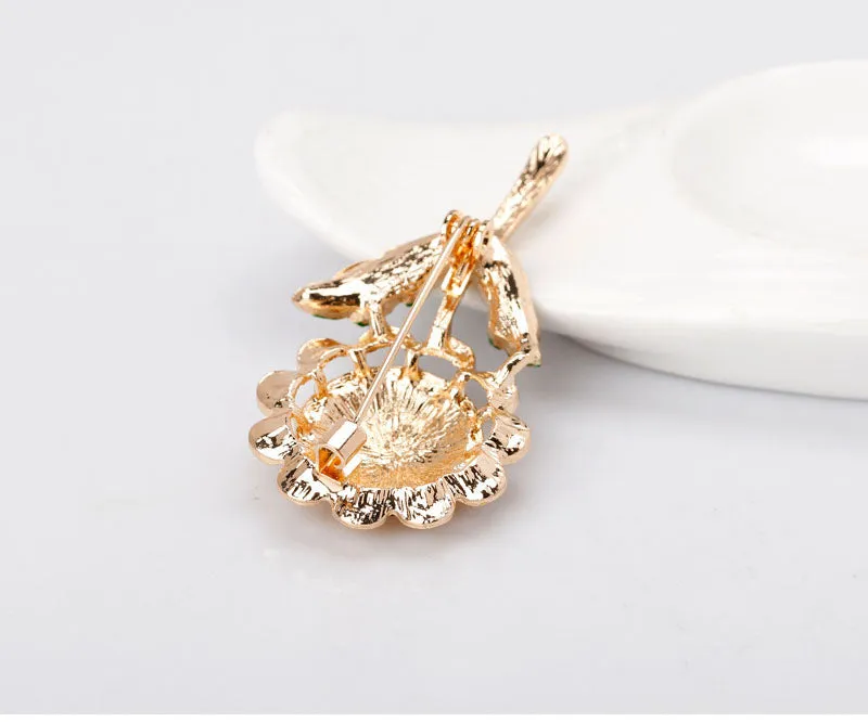 SB198 - Drop oil sunflower brooch