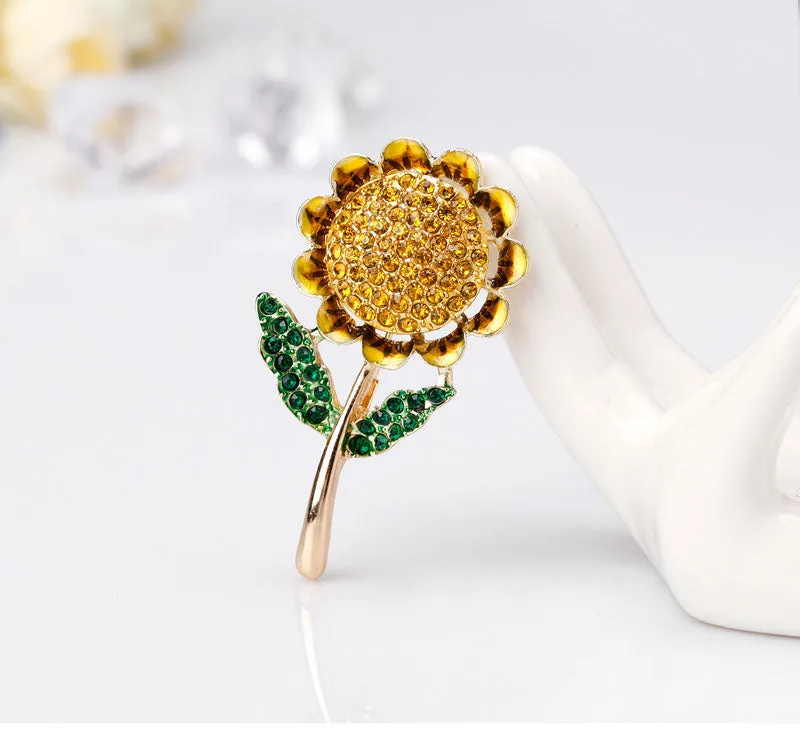SB198 - Drop oil sunflower brooch